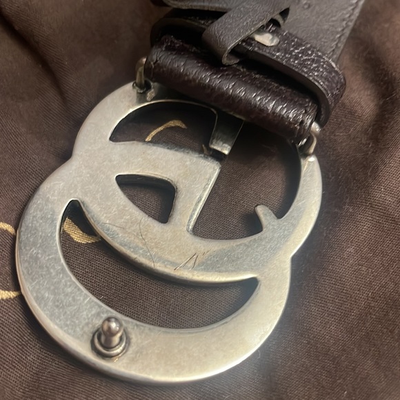 Leather belt with Double G Buckle - Picture 7 of 10